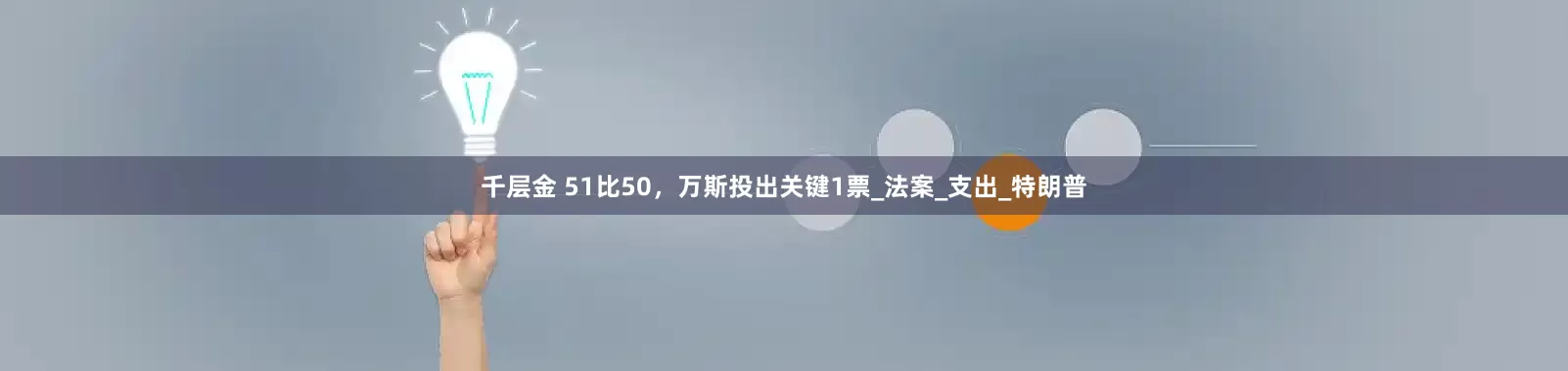 千层金 51比50，万斯投出关键1票_法案_支出_特朗普