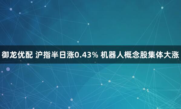 御龙优配 沪指半日涨0.43% 机器人概念股集体大涨