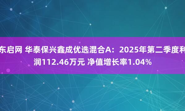 东启网 华泰保兴鑫成优选混合A：2025年第二季度利润112.46万元 净值增长率1.04%